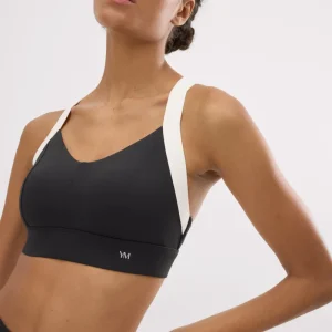 Soutien-gorge de sport à armatures réglables noir et blanc